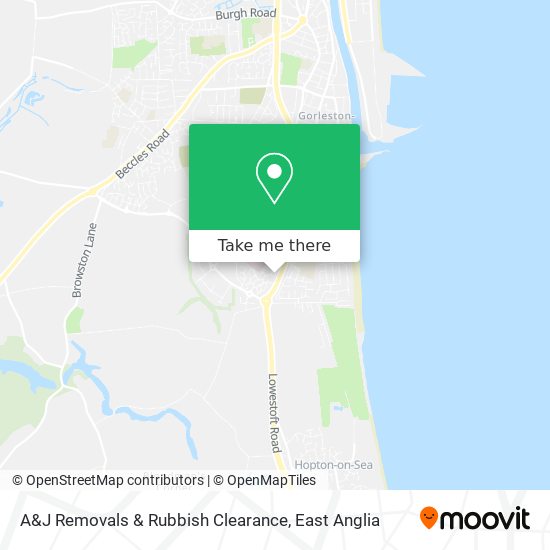 A&J Removals & Rubbish Clearance map