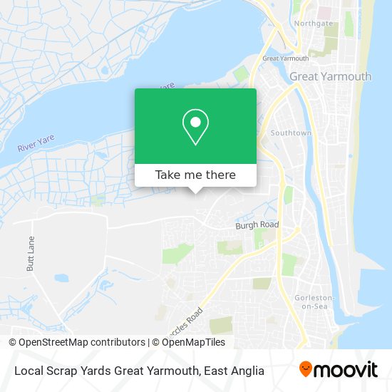 Local Scrap Yards Great Yarmouth map