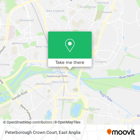Peterborough Crown Court map