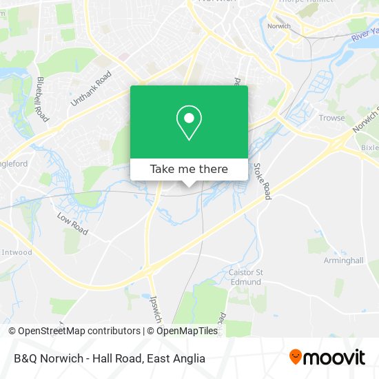 B&Q Norwich - Hall Road map