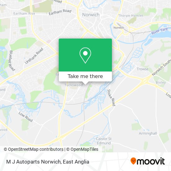 M J Autoparts Norwich map