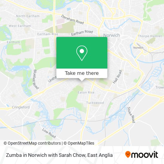 Zumba in Norwich with Sarah Chow map