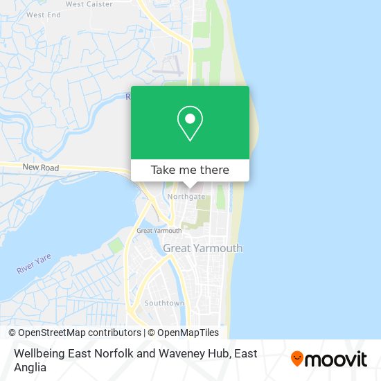 Wellbeing East Norfolk and Waveney Hub map