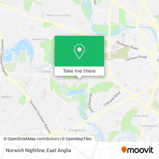 Norwich Nightline map