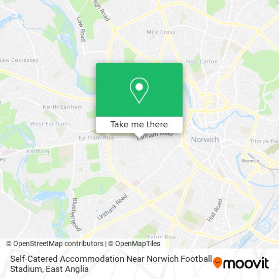 Self-Catered Accommodation Near Norwich Football Stadium map
