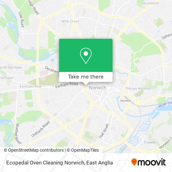 Ecopedal Oven Cleaning Norwich map