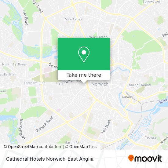 Cathedral Hotels Norwich map