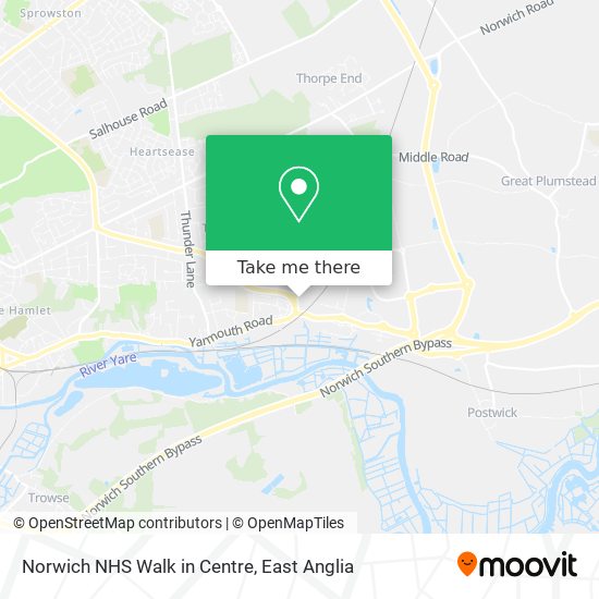 Norwich NHS Walk in Centre map