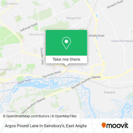 Argos Pound Lane In Sainsbury's map