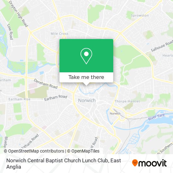 Norwich Central Baptist Church Lunch Club map