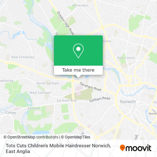 Tots Cuts Children's Mobile Hairdresser Norwich map