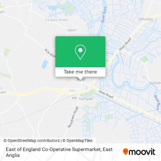 East of England Co-Operative Supermarket map