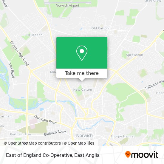 East of England Co-Operative map
