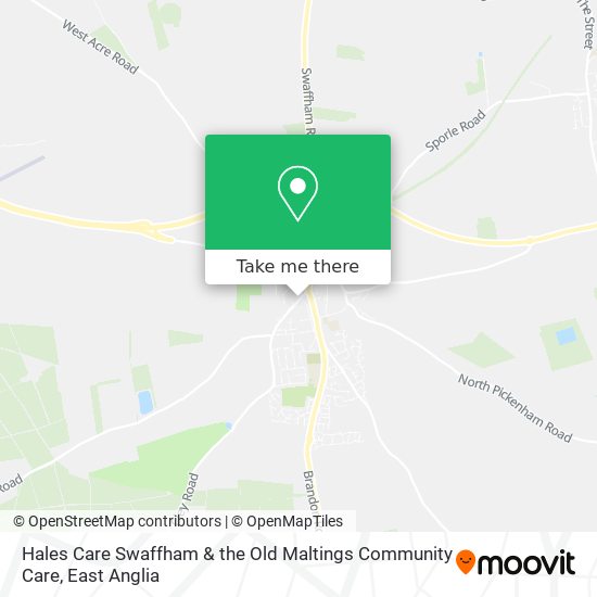 Hales Care Swaffham & the Old Maltings Community Care map