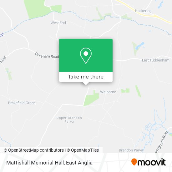 Mattishall Memorial Hall map