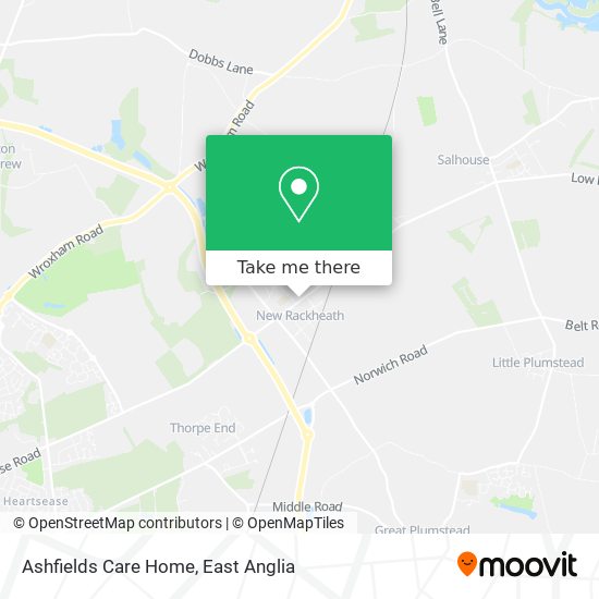 Ashfields Care Home map
