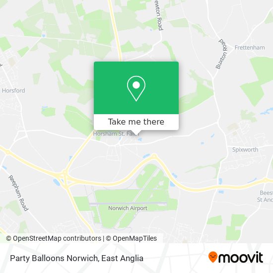 Party Balloons Norwich map