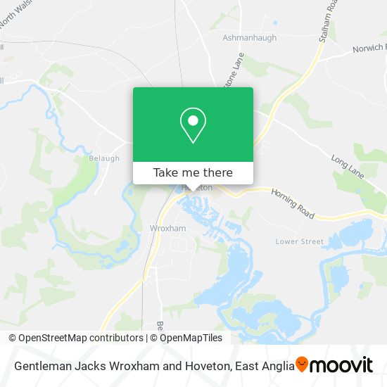 Gentleman Jacks Wroxham and Hoveton map