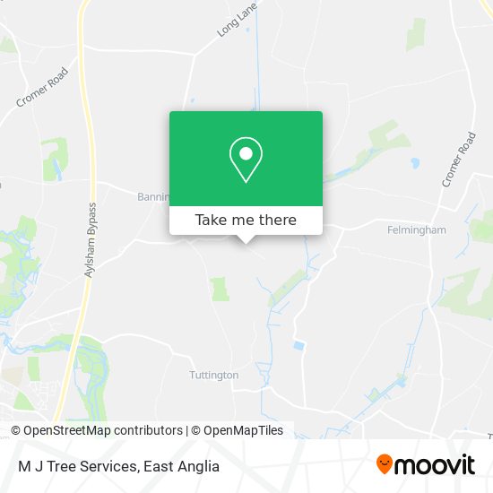 M J Tree Services map