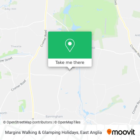 Margins Walking & Glamping Holidays map