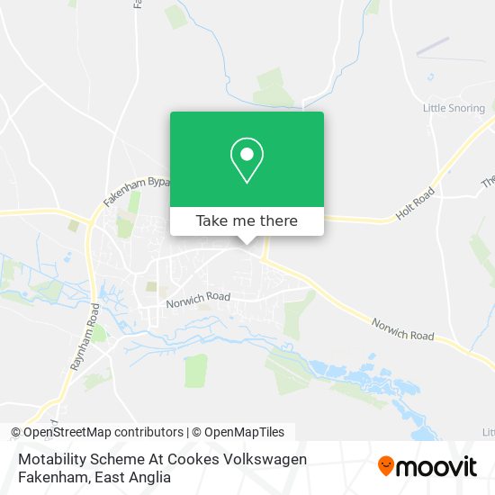 Motability Scheme At Cookes Volkswagen Fakenham map