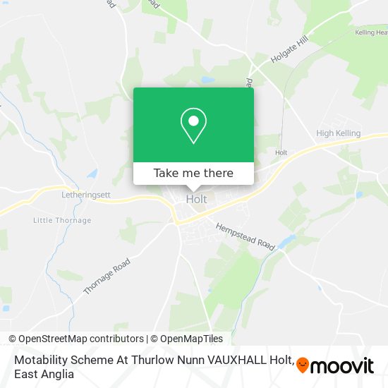 Motability Scheme At Thurlow Nunn VAUXHALL Holt map