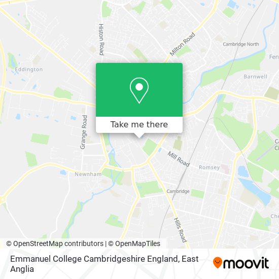 Emmanuel College Cambridgeshire England map