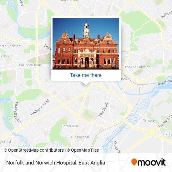 Norfolk and Norwich Hospital map