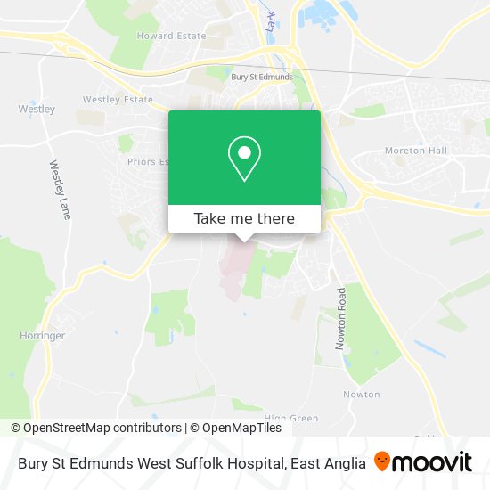 Bury St Edmunds West Suffolk Hospital map