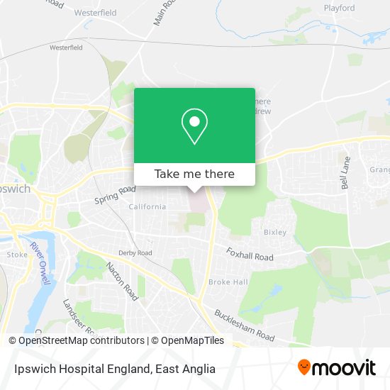 Ipswich Hospital England map