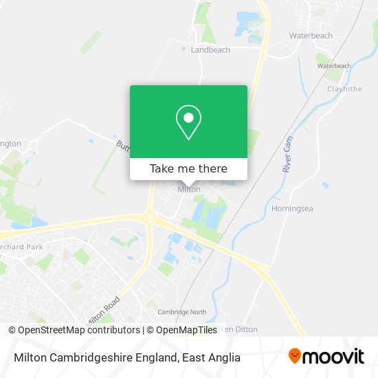 Milton Cambridgeshire England map
