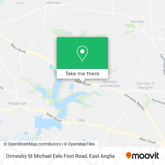 Ormesby St Michael Eels Foot Road map