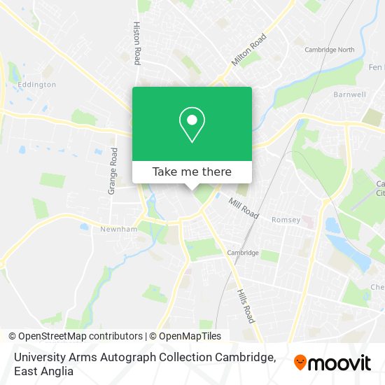 University Arms Autograph Collection Cambridge map