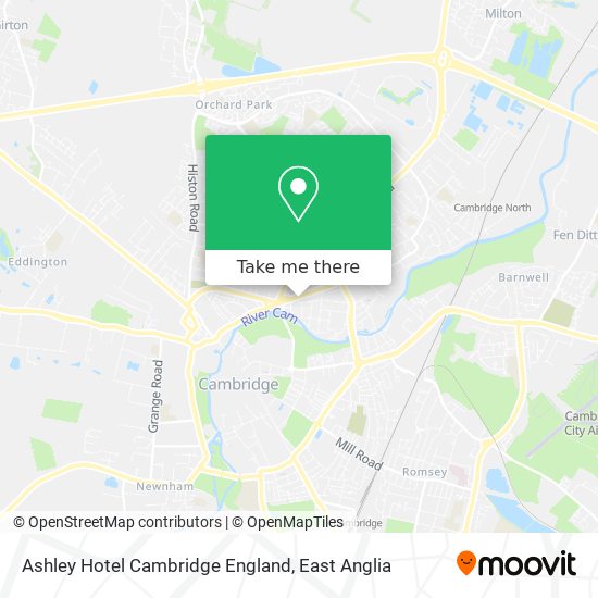 Ashley Hotel Cambridge England map