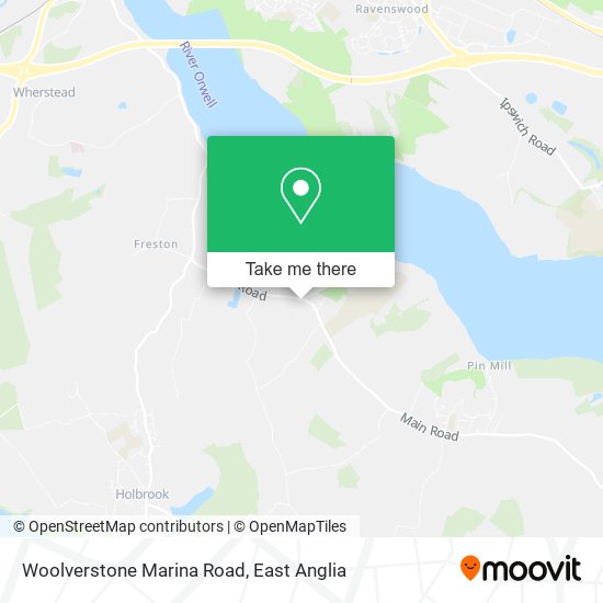 Woolverstone Marina Road map