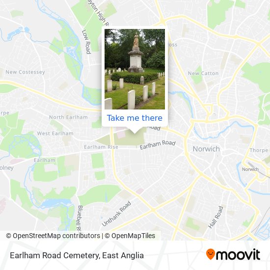 Earlham Road Cemetery map