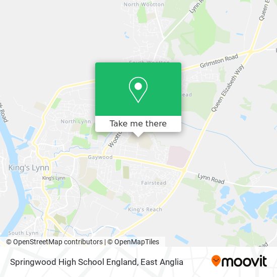 Springwood High School England map