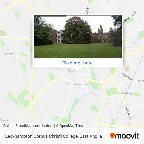 Leckhampton Corpus Christi College map