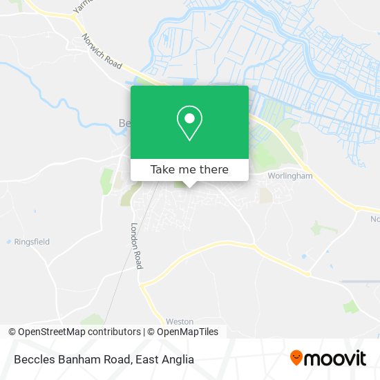 Beccles Banham Road map