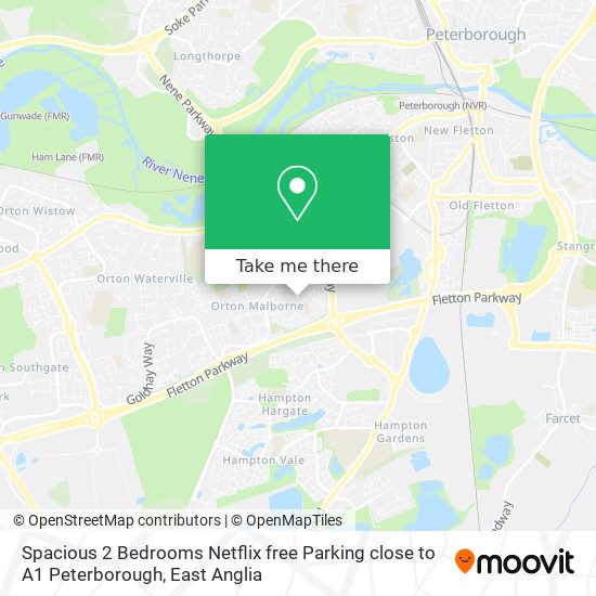 Spacious 2 Bedrooms Netflix free Parking close to A1 Peterborough map