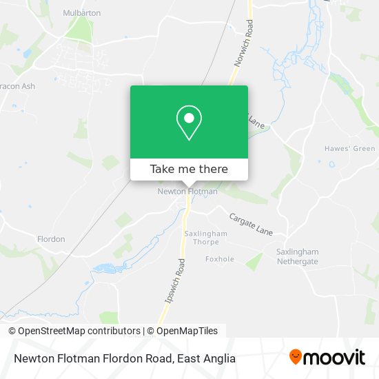 Newton Flotman Flordon Road map