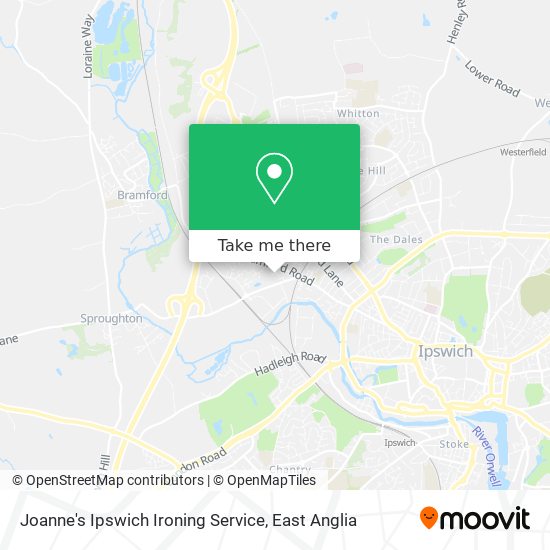 Joanne's Ipswich Ironing Service map