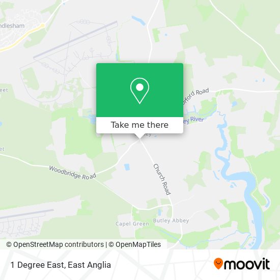1 Degree East map
