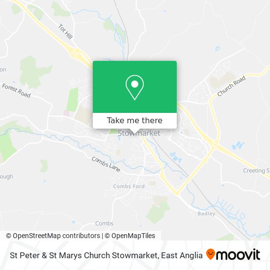 St Peter & St Marys Church Stowmarket map