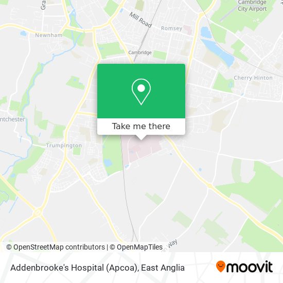 Addenbrooke's Hospital (Apcoa) map