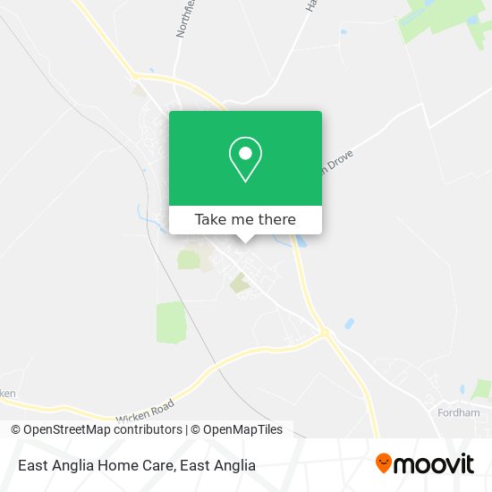 East Anglia Home Care map