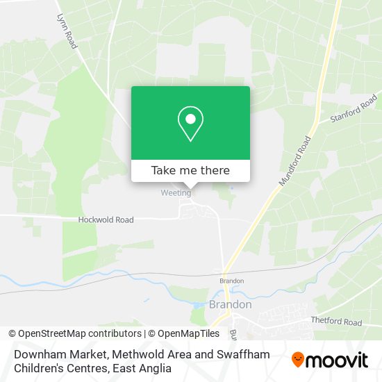 Downham Market, Methwold Area and Swaffham Children's Centres map
