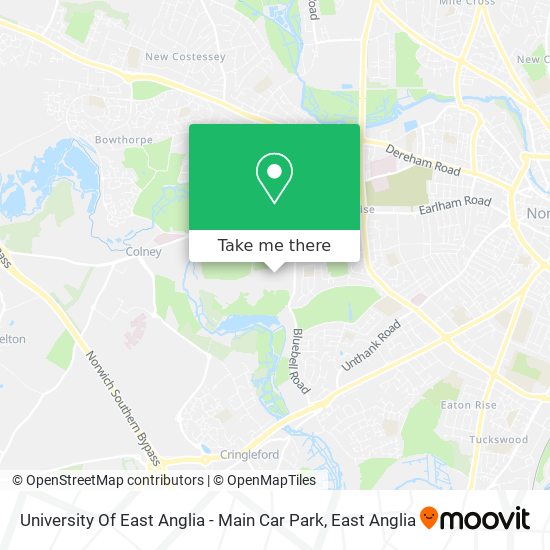 University Of East Anglia - Main Car Park map