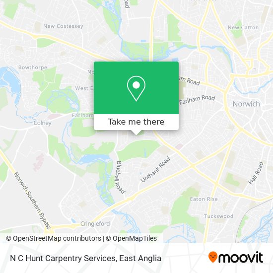 N C Hunt Carpentry Services map