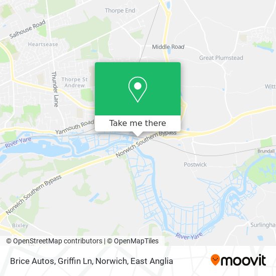 Brice Autos, Griffin Ln, Norwich map